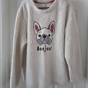 Secret Treasures Cream Bull Dog Sleep Sweater